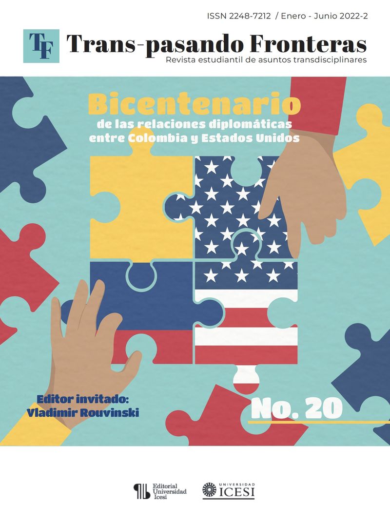 Cover of Trans-pasando Fronteras, no. 20, devoted to the bicentenary of diplomatic relations between Colombia and the United States